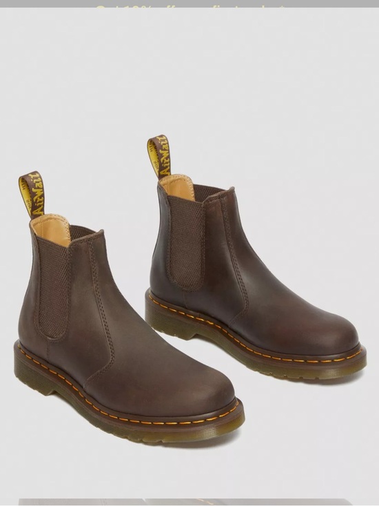 Dr. Martens Shoes - Dr. Martens Yellow Stitch Crazy Horse Leather Chelsea Boots